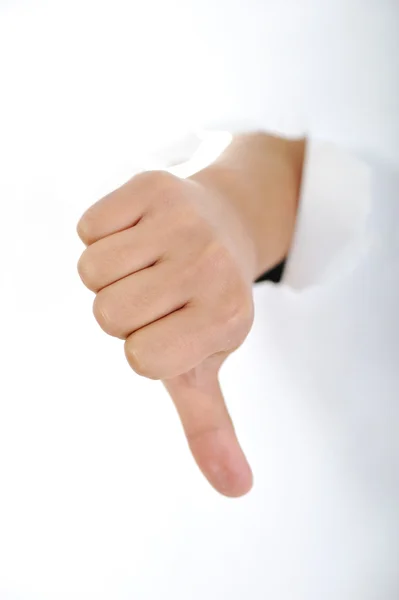 stock image Hand of a kid with thumb down