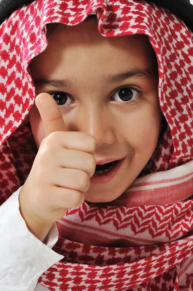 Cute kid with thumb up — Stock Photo, Image