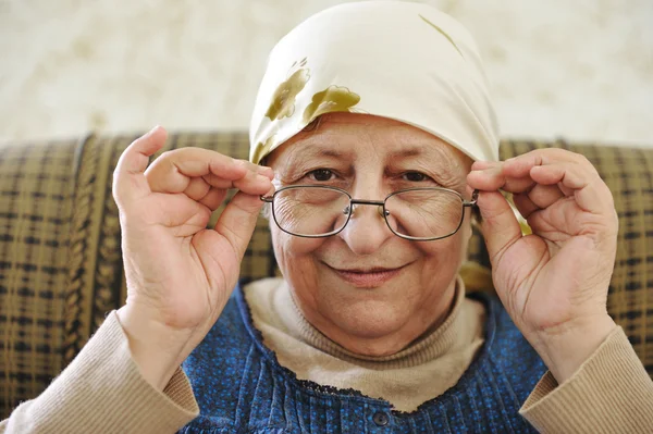 Senior woman with glasses — Stock Photo, Image