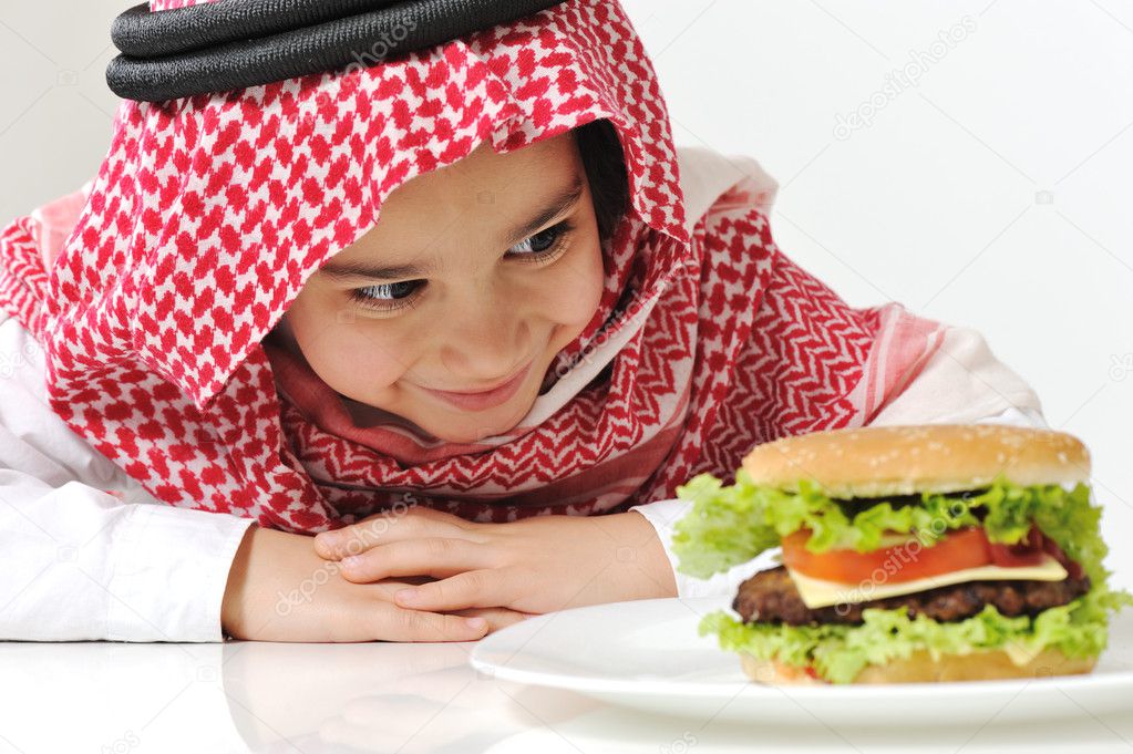 Cute child with Burger