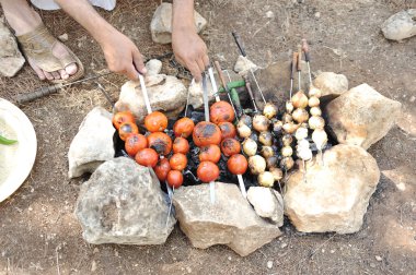 saptırılmış et ve sebze ızgara, Arapça Barbekü yemek çeşitli