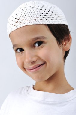 Muslim little boy portrait clipart