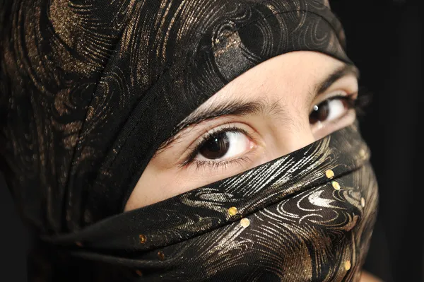 stock image Little muslim girl in traditional clothes