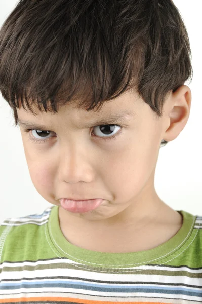 Pequeño chico ofendido enojado — Foto de Stock