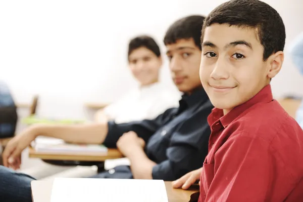 Arabic kids in the school, classroom Royalty Free Stock Photos