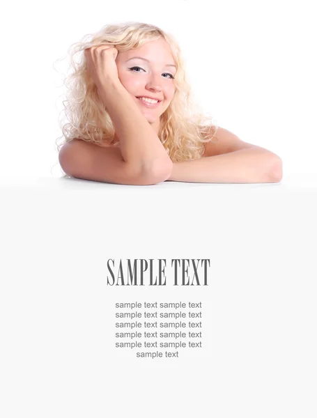 Krásná blondýnka plakát — Stock fotografie