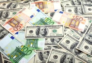 dolar ve euro banknot arka plan