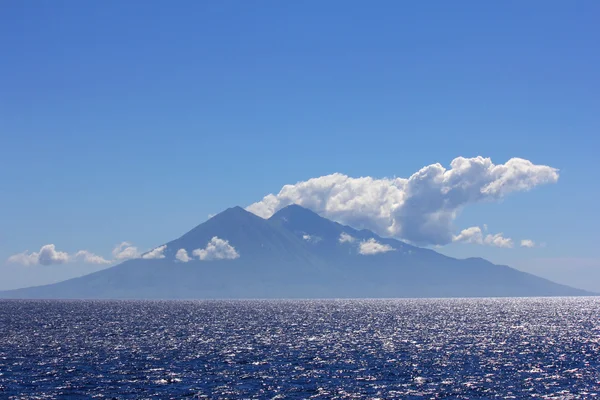 stock image Fuming volcanic island in Indonesia