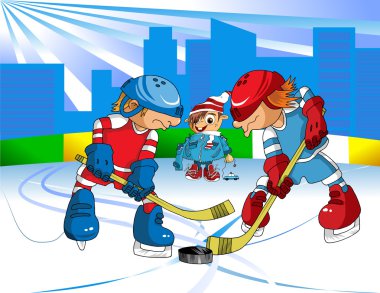 Hockey in february clipart