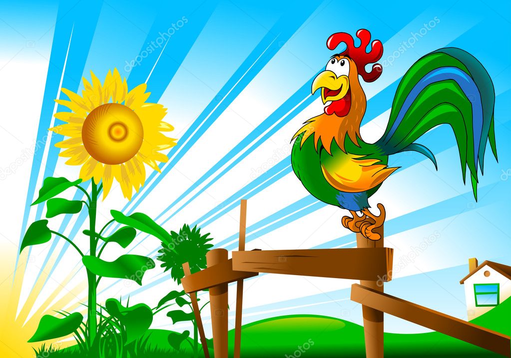 Morning and a rooster Stock Vector Image by ©sababa66 #11478906