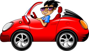 Red sports car clipart