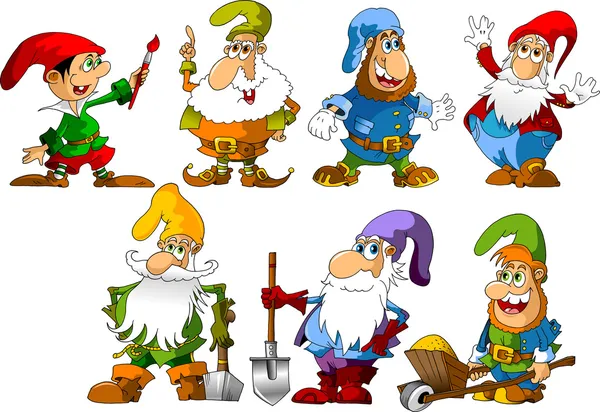 Drôle de gnomes Illustrations De Stock Libres De Droits
