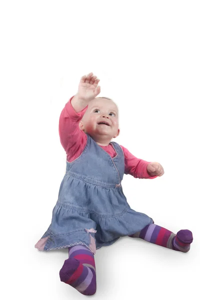 Meisje van de baby omhoog te bereiken — Stockfoto