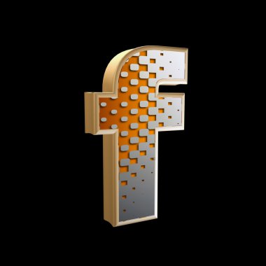 yarı ton doku - soyut 3d harf f