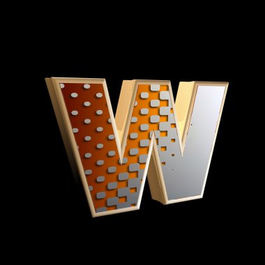 3d harfle soyut: yarı ton doku - w