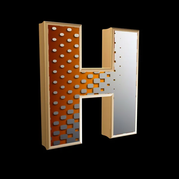 현대 하프톤 패턴-H 3d 추상 편지 — 스톡 사진