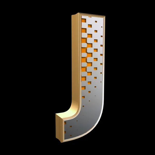 3d абстрактна літера з сучасним напівтоновим візерунком - J — стокове фото