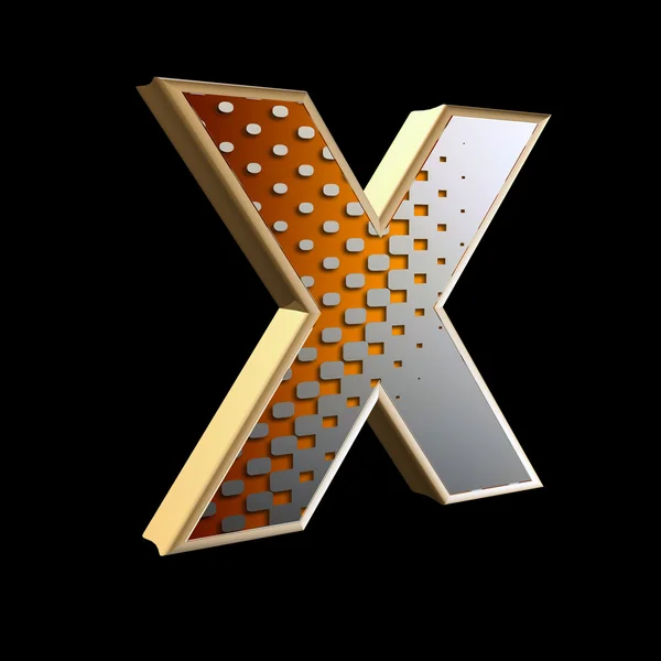 3d carta abstrata com padrão de meio-tom moderno - X — Fotografia de Stock
