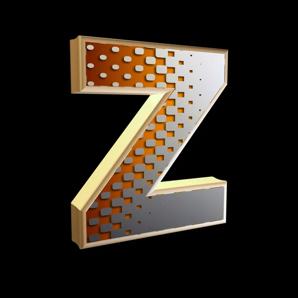 3d abstract letter with modern halftone pattern - Z — Stock Photo, Image
