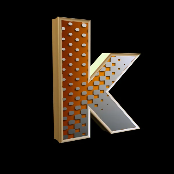 Абстрактная трехмерная буква с полутоновой текстурой - k — стоковое фото