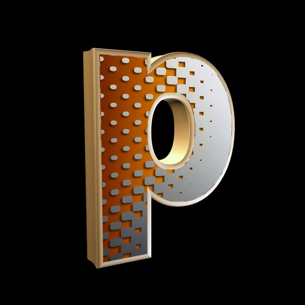 Абстрактна 3d літера з текстурою напівтону - p — стокове фото