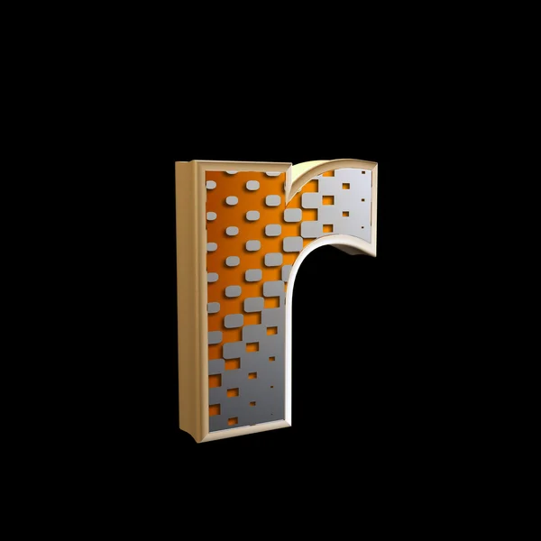 Абстрактна 3d літера з текстурою напівтону r — стокове фото
