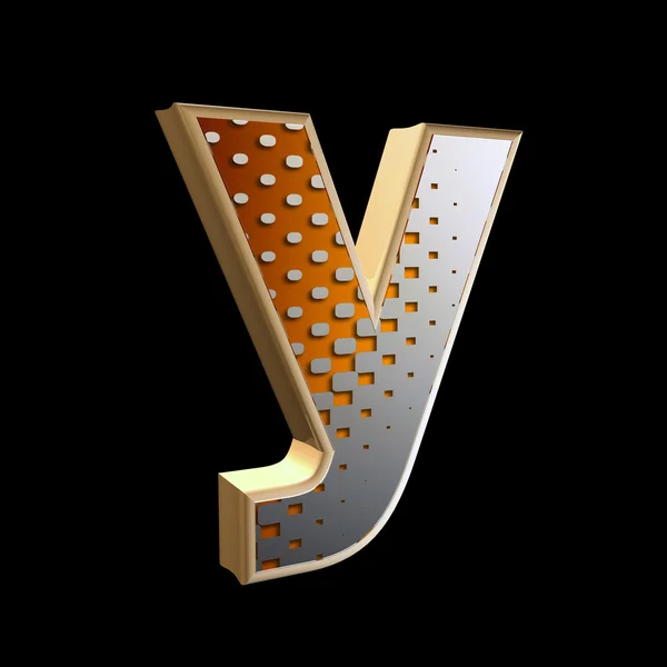 Абстрактная трехмерная буква с галопирующей текстурой - y — стоковое фото
