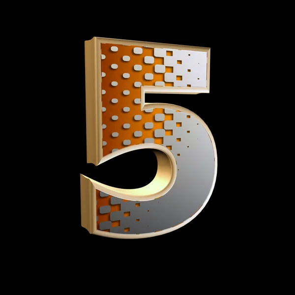Dígito 3d abstrato com textura de meio tom - 5 — Fotografia de Stock