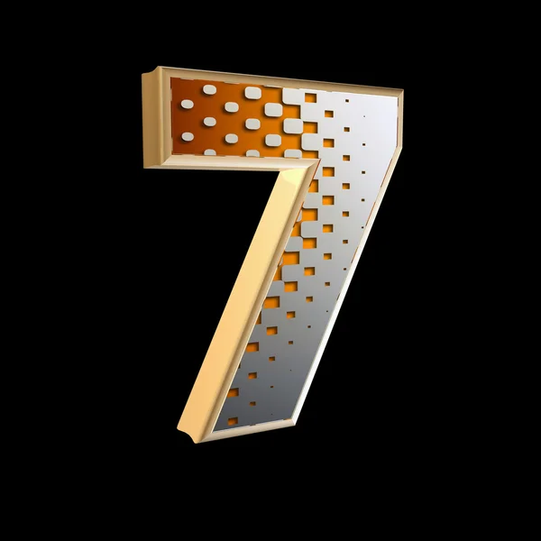 Dígito 3d abstrato com textura de meio tom - 7 — Fotografia de Stock