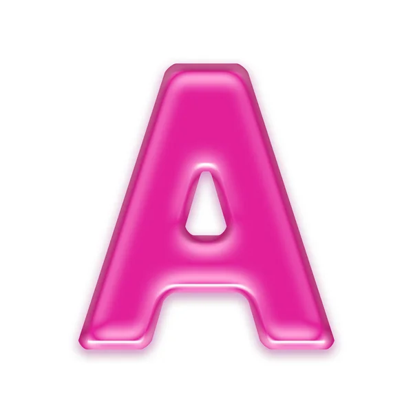 흰색 배경에 분리 된 핑크 젤리 문자 - a — 스톡 사진