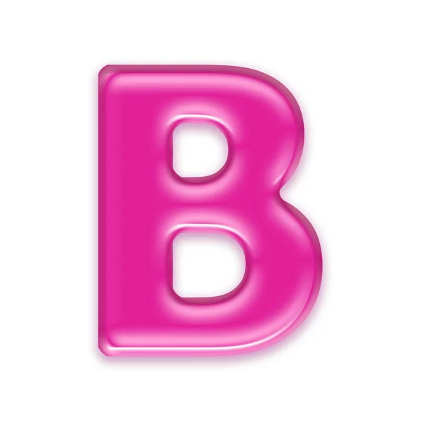 Elszigetelt fehér background - rózsaszín zselé-betű b — Stock Fotó