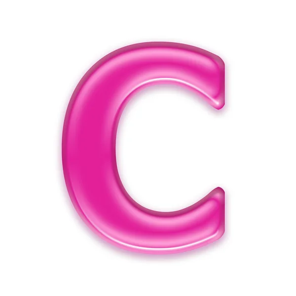 Lettera gelatina rosa isolata su sfondo bianco - c — Foto Stock