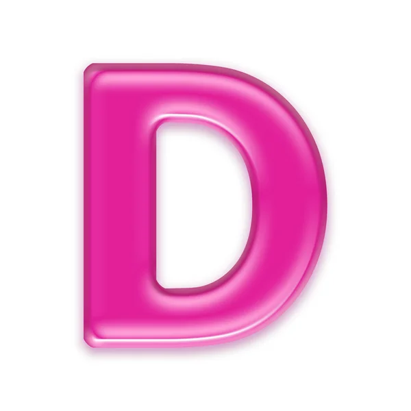 Розовое желе письмо изолированы на белом фоне - d — стоковое фото