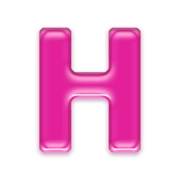 Carta de gelatina rosa aislada sobre fondo blanco - h — Foto de Stock