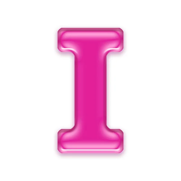 Pink jelly letter isolated on white background - I — Stock Photo, Image