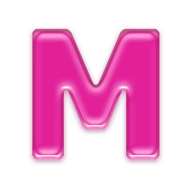 Розовое желе письмо изолированы на белом фоне - M — стоковое фото