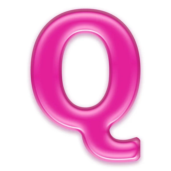 隔绝-在白色背景上的粉红果冻字母 q — 图库照片