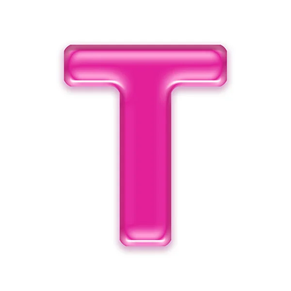 Carta de gelatina rosa aislada sobre fondo blanco - T — Foto de Stock