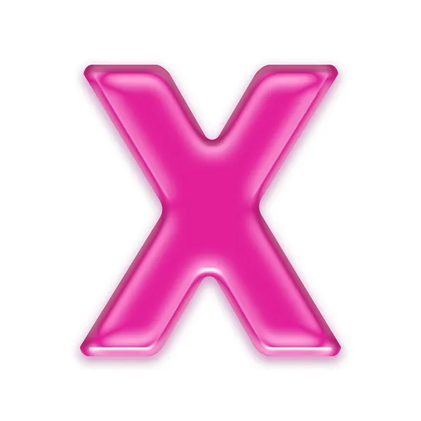 Lettera gelatina rosa isolata su sfondo bianco - X — Foto Stock