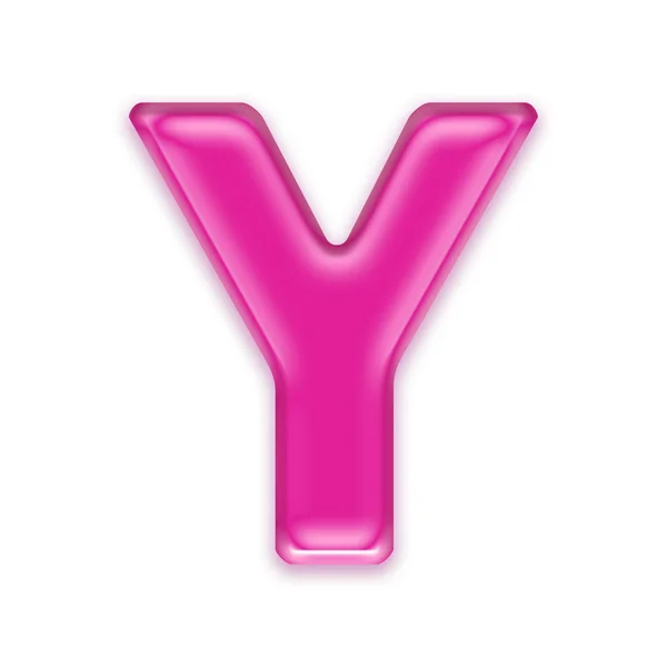 핑크 젤리 편지 흰색 배경-Y에 고립 — 스톡 사진