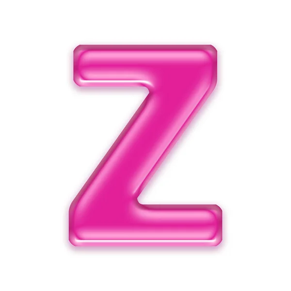 Lettera gelatina rosa isolata su sfondo bianco - Z — Foto Stock