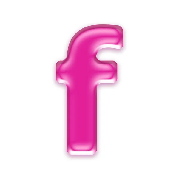 핑크 젤리 편지-흰색 배경에 고립 된 f — 스톡 사진