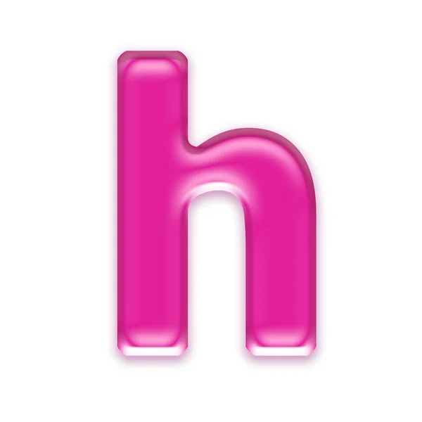 Lettera gelatina rosa isolata su sfondo bianco - h — Foto Stock