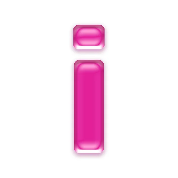 Pink jelly letter isolated on white background - i — Stock Photo, Image