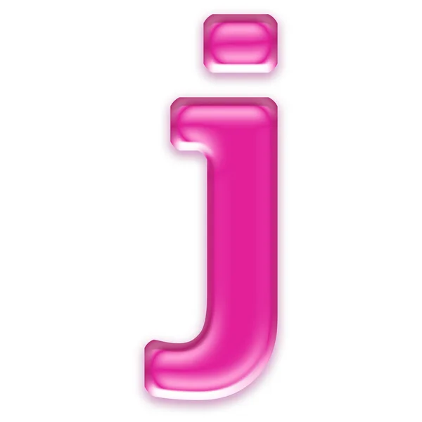 Lettera gelatina rosa isolata su sfondo bianco - J — Foto Stock