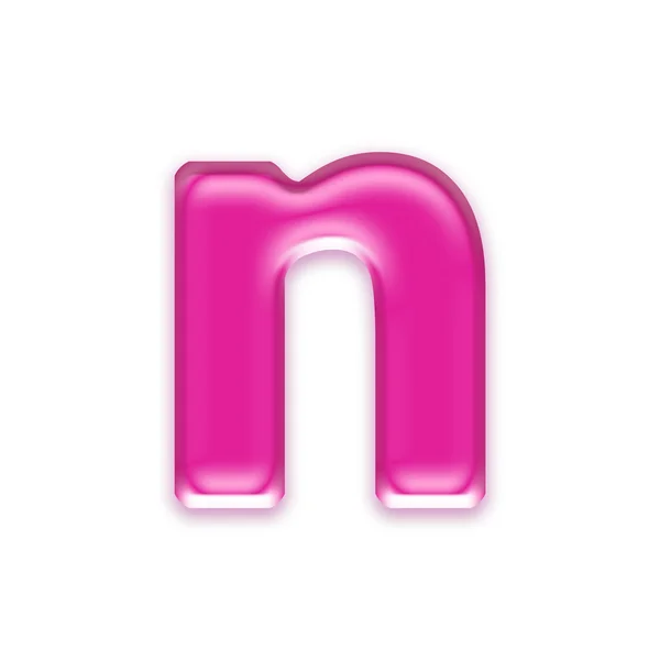 Розовое желе буква изолированы на белом фоне - N — стоковое фото