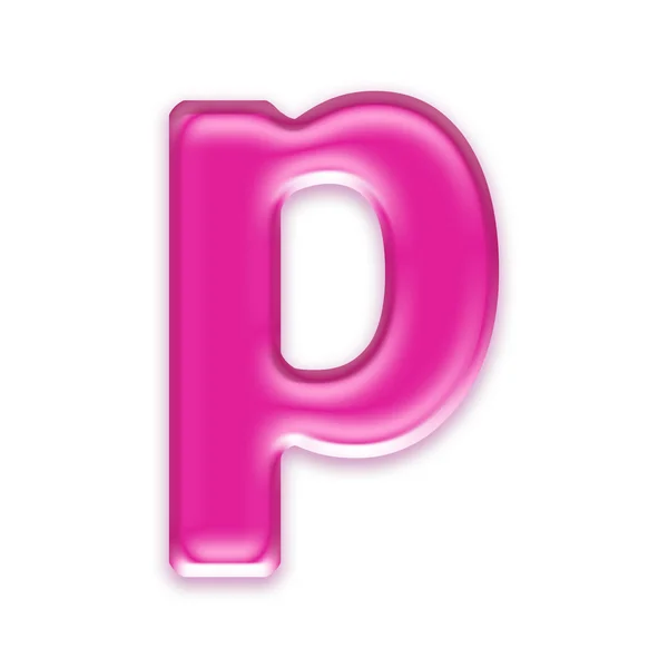 Růžové želé dopis izolovaných na bílém pozadí - p — Stock fotografie