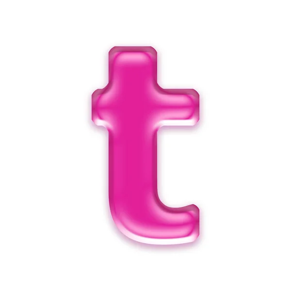 Carta de gelatina rosa aislada sobre fondo blanco - T —  Fotos de Stock