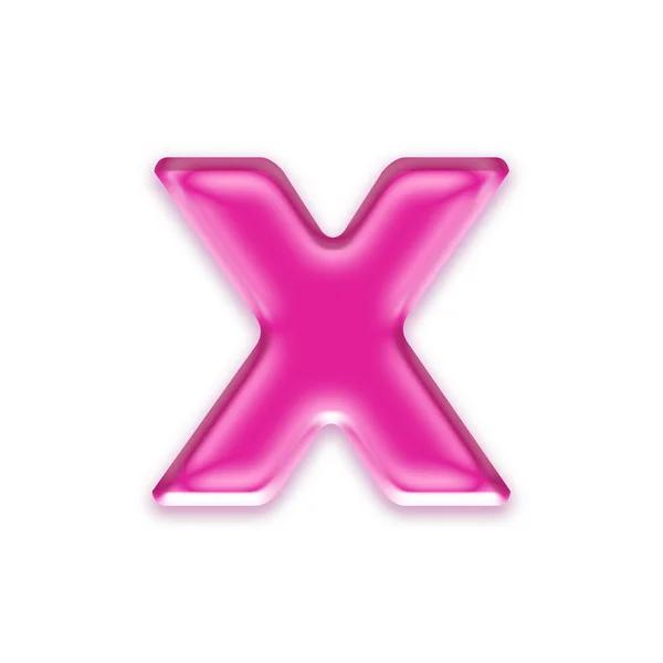 Carta de gelatina rosa aislada sobre fondo blanco - X — Foto de Stock