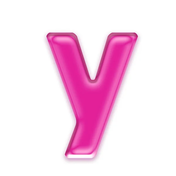 Lettera gelatina rosa isolata su sfondo bianco - Y — Foto Stock